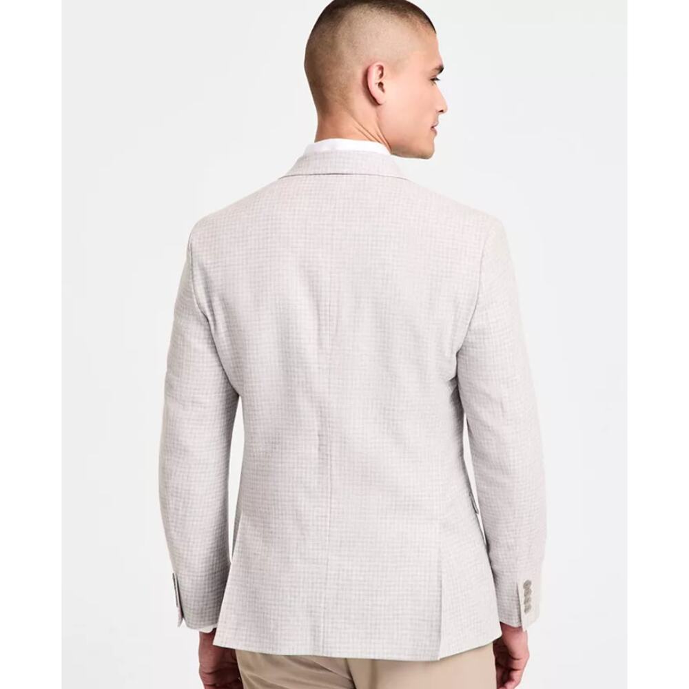 Tommy Hilfiger Men's White/Tan Check Conrad Modern-Fit Suit Blazer Size 44S - Picture 2 of 12